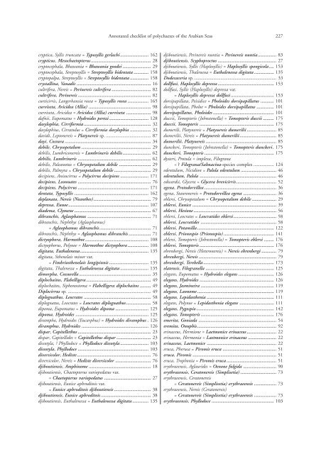 Annotated checklist of the polychaete species of the ... - Senckenberg