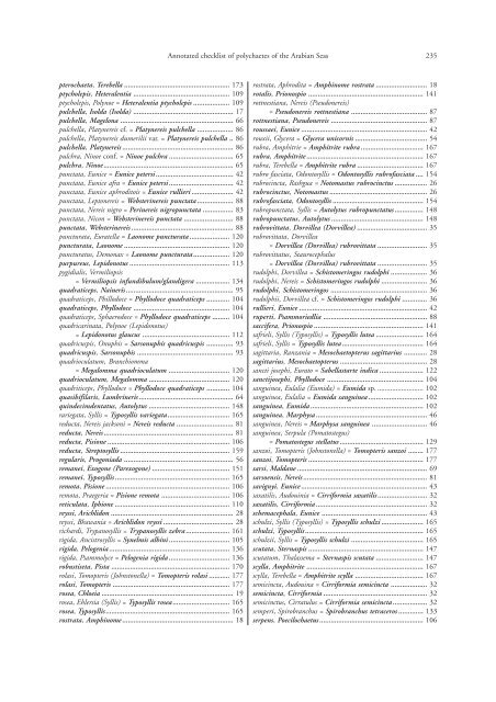 Annotated checklist of the polychaete species of the ... - Senckenberg