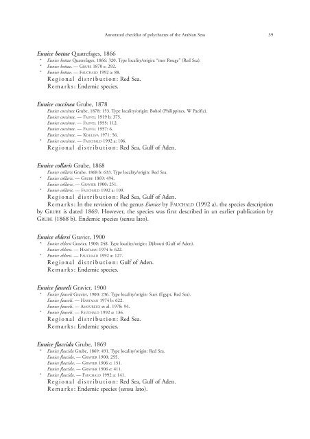 Annotated checklist of the polychaete species of the ... - Senckenberg