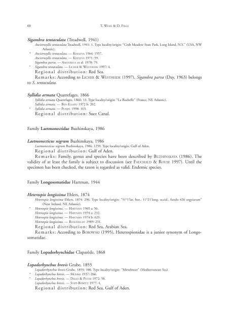 Annotated checklist of the polychaete species of the ... - Senckenberg