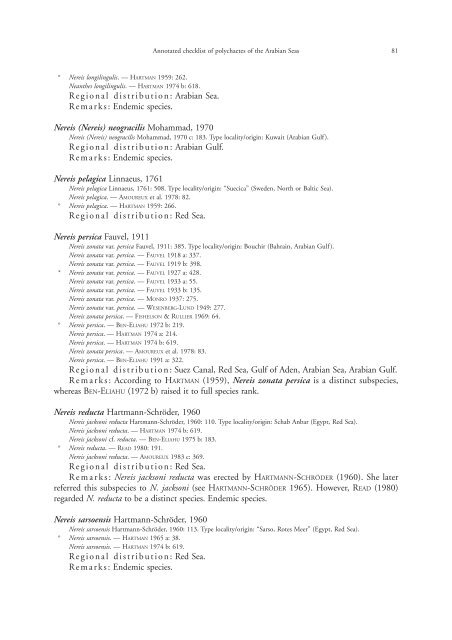 Annotated checklist of the polychaete species of the ... - Senckenberg