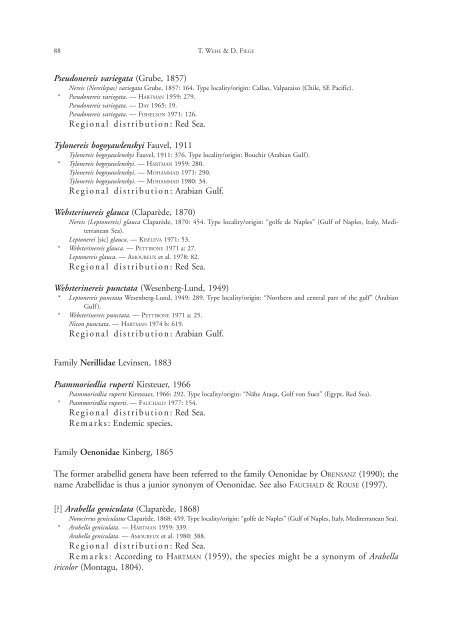 Annotated checklist of the polychaete species of the ... - Senckenberg