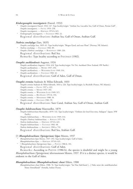 Annotated checklist of the polychaete species of the ... - Senckenberg