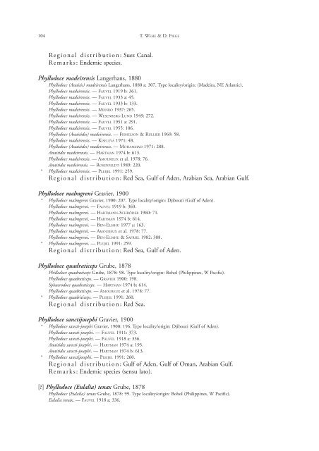 Annotated checklist of the polychaete species of the ... - Senckenberg