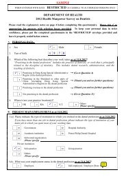 Sample of questionnaire completed by Dentists - Department of Health