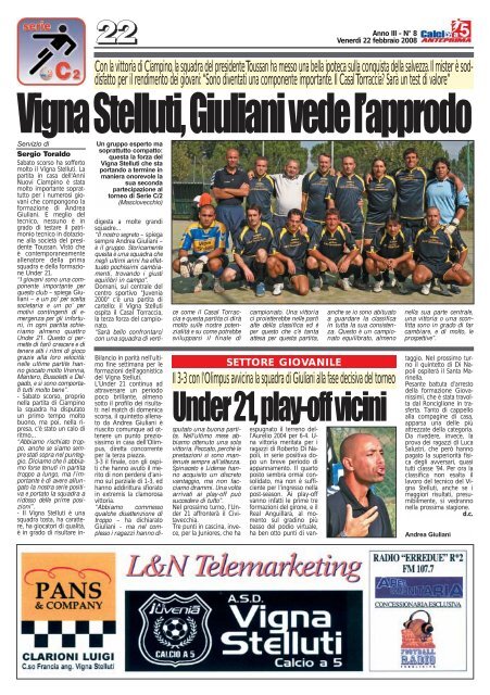 calcio a 5 anteprima 3/08