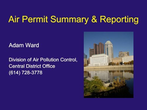 Introduction to Air Permitting and Introduction to Air ... - Ohio EPA