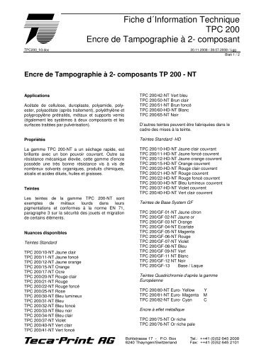 composants TP 200 - Teca-Print AG