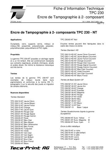 composants TPC 230 - Teca-Print AG