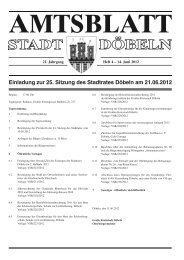 Einladung zur 25. Sitzung des Stadtrates Döbeln am ... - Stadt Döbeln