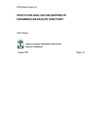 vegetation analysis and mapping of parambikulam wildlife sanctuary