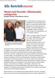 Motul und Hoeckle: Miteinander erfolgreich