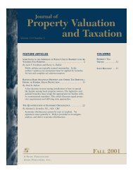 Journal of Property Valuation and Taxation - Aspen Publishers