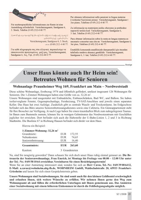 Die gesamte Ausgabe 1/2008 als pdf-Datei - Senioren Zeitschrift ...