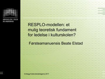 RESPLO-modellen: et mulig teoretisk fundament for ledelse i ...