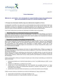 MÃ©thode de Â« priorisation Â» de la rÃ©Ã©valuation du rapport ... - ANSM
