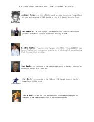 Olympic Athletes of the 1987 Olympic Festival - Triangle Sports ...