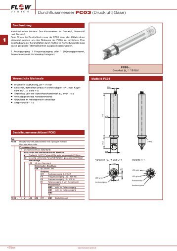 Durchflussmesser FC03 (Druckluft|Gase) FC03 - FlowVision GmbH