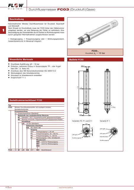 Durchflussmesser FC03 (Druckluft|Gase) FC03 - FlowVision GmbH