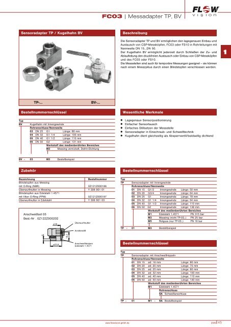 Durchflussmesser FC03 (Druckluft|Gase) FC03 - FlowVision GmbH