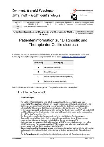 „Colitis ulcerosa“ (chronische Darmerkrankung) - Dr. med. Poschmann