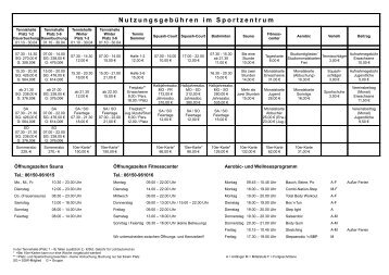 Nutzungsgebühren im Sportzentrum - Sportgemeinde 1886 eV ...
