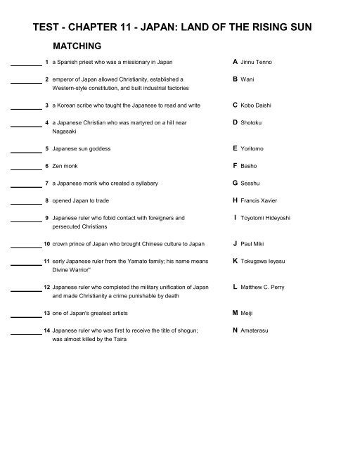 CHAPTER 11 - Japan: Land of the Rising Sun