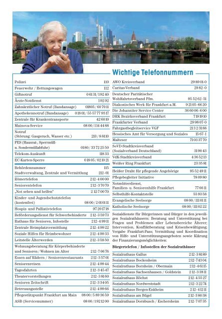 Zeitschrift SENIOREN - Senioren Zeitschrift Frankfurt