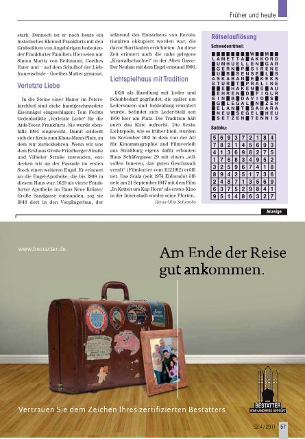 Zeitschrift SENIOREN - Senioren Zeitschrift Frankfurt