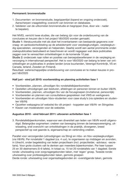 de bijlagen bij het rapport V&V2020-Leren van - Verpleegkundigen ...