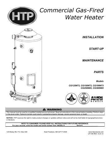 Download Installation Manual (.pdf) - Heat Transfer Products, Inc