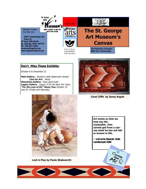 Newsletter for Fall 2007 - City of St. George