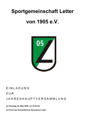 Bericht der SKAT - Sportgemeinschaft Letter von 1905 eV