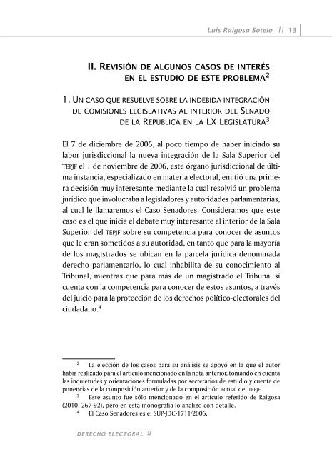 El derecho electoral y el derecho parlamentario. Los límites de la ...