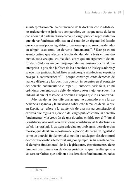 El derecho electoral y el derecho parlamentario. Los límites de la ...