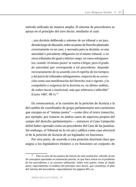 El derecho electoral y el derecho parlamentario. Los límites de la ...