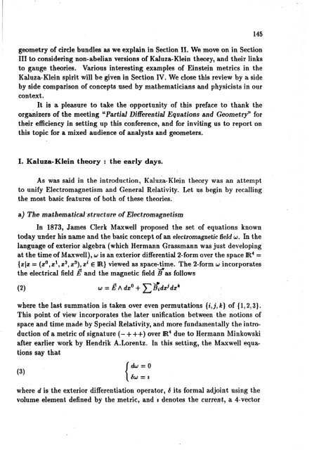 Jean-Pierre Bourguignon A MATHEMATICIAN'S VISIT TO KALUZA ...