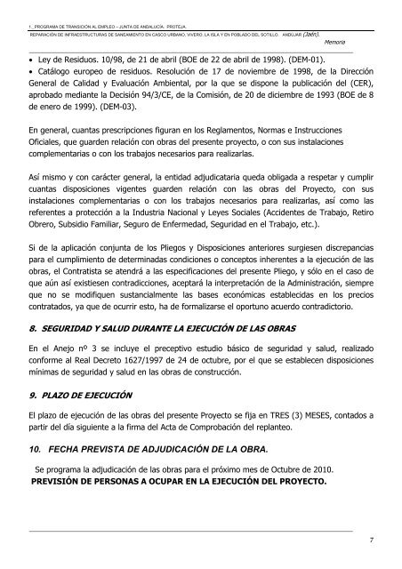 DOCUMENTO I.- MEMORIA Y ANEJOS - Ayuntamiento de AndÃºjar