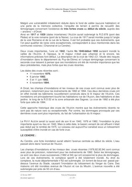 Note de prÃ©sentation - PrÃ©fecture du Puy de DÃ´me