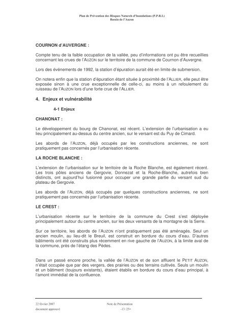 Note de prÃ©sentation - PrÃ©fecture du Puy de DÃ´me