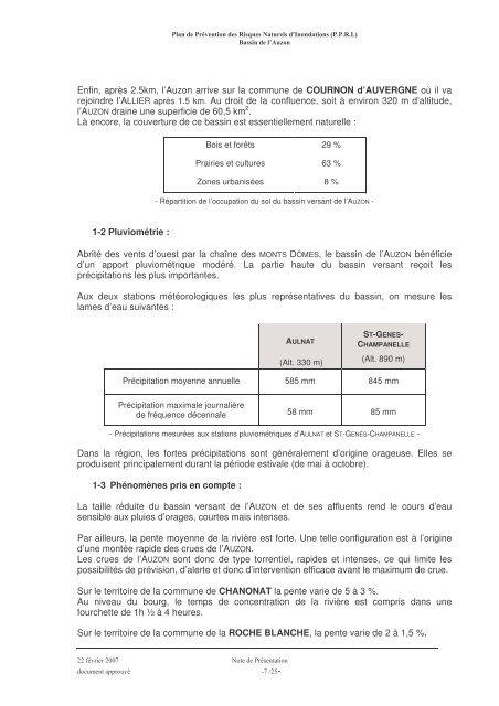 Note de prÃ©sentation - PrÃ©fecture du Puy de DÃ´me