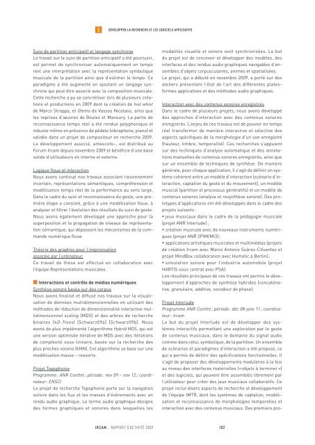 rapport d'activitÃ© 2009 - WWW Ircam
