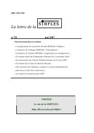 La Lettre de la SIHFLES - N° 58 - MAI 2007 - FLE Asso - Free