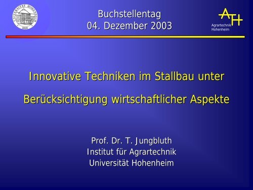 Vortrag - Herr Prof. Dr. Thomas Jungbluth