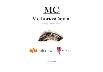 Presentazione aim italia, mac e introduction - Methorios Capital