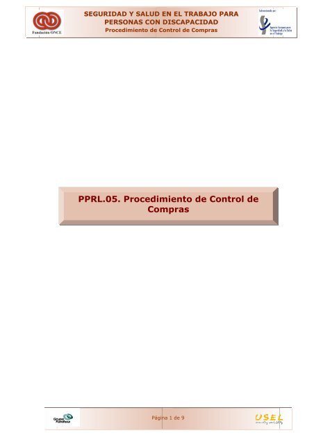 “Procedimiento de Control de Compras” PPRL.05.