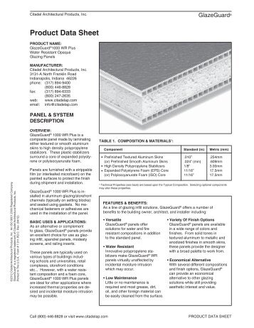 GlazeGuard 1000 WR Plus.pdf - Citadel Architectural Products