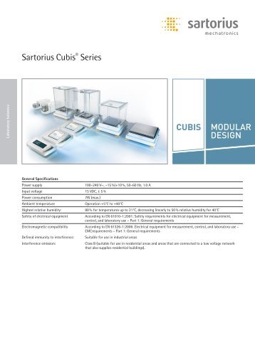 Sartorius CubisÂ® Series - Sartorius - Sartorius AG