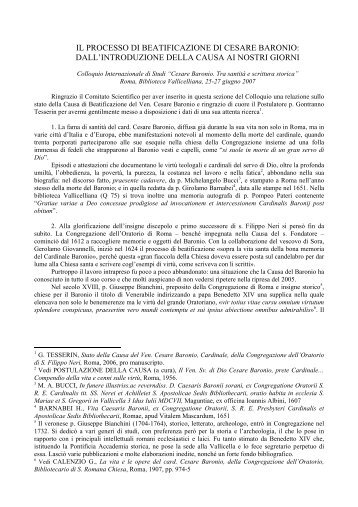 relazione del Procuratore Generale - Confederazione dell'Oratorio ...