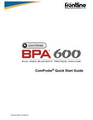 ComProbe BPA 600 Quick Start Guide - Frontline Test Equipment